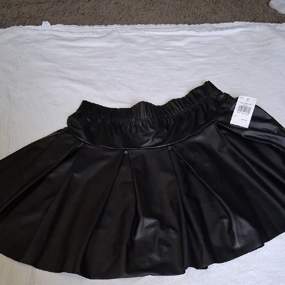 Black Faux Leather Skirt